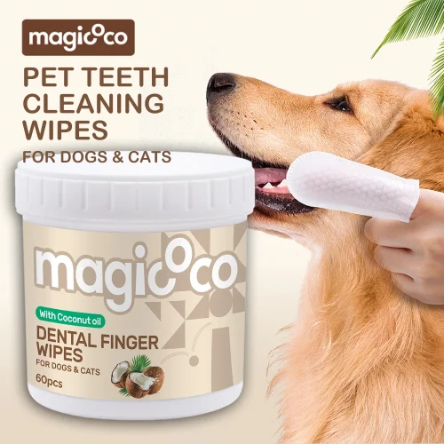 Pet Dental Finger Wipes for Disposable Gentle Teeth Cleaning
