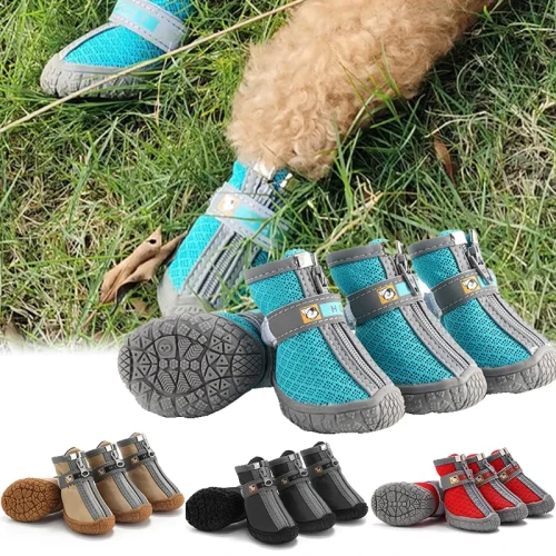 Plush Protection, Breathable, Non-Slip Dog Shoes