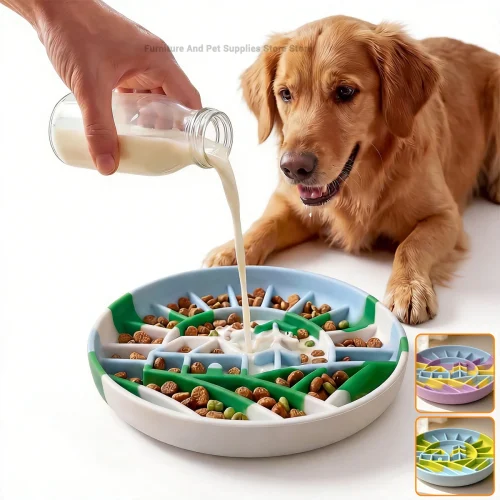 Silicone, anti-slip, slow dog or cat food bowl,